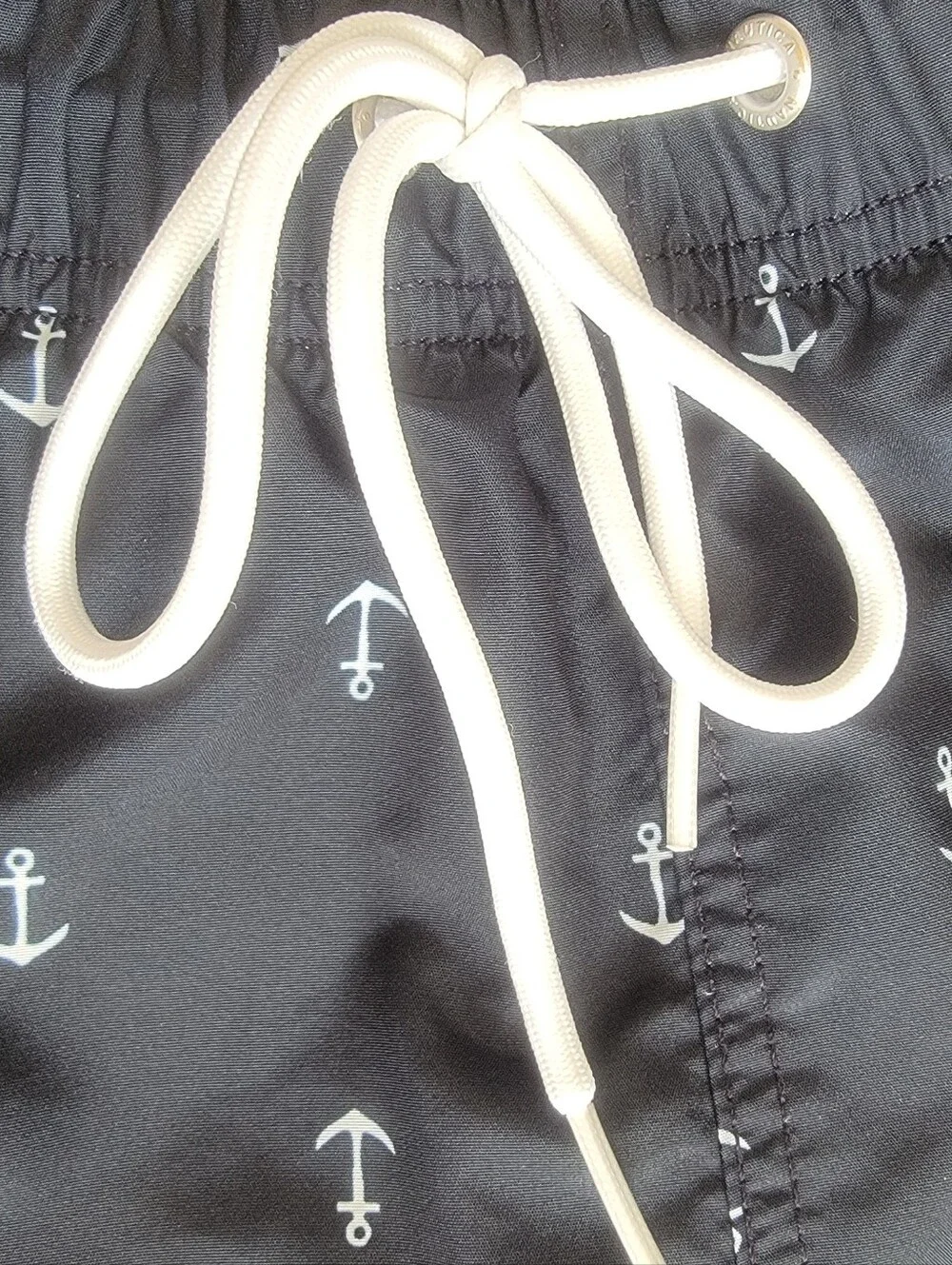 Nautica Mens Navy Anchor Swim Trunks Small Quick-Dry Nautical Beach Shorts Small